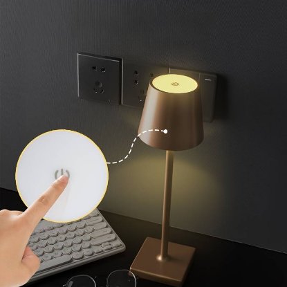LED lampa Modern Nordic LED Touch, baterija, siva