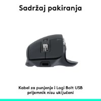 Miš LOGITECH MX Master 3S Performance, laserski, bežični, BT, graphite