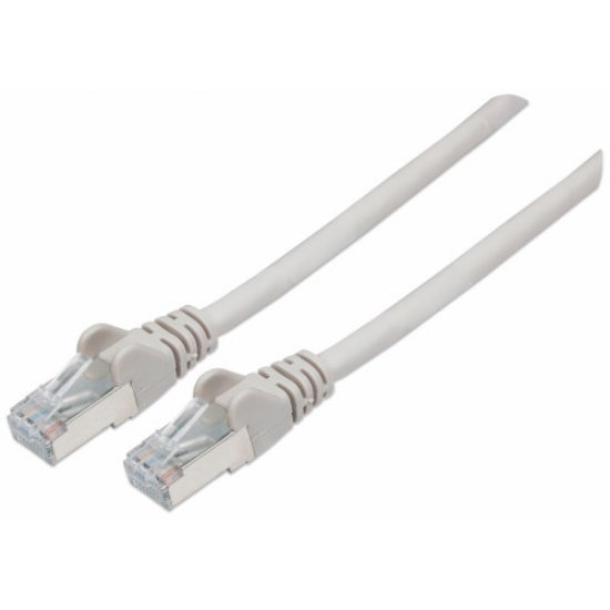 Kabel INTELLINET, patch CAT6a, S/FTP, sivi, 0.5m