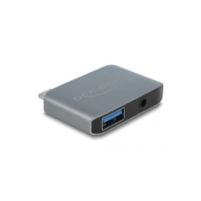 Adapter DELOCK, USB-C (M) na 3.5mm (Ž), sivi