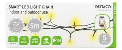 LED lanac DELTACO SH-LW5M, WW, 40 led, 5m, WiFi