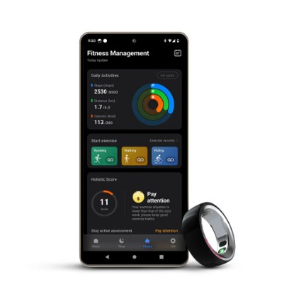 Pametni prsten HIFUTURE FutureRing M 60mm, praćenje aktivnosti, srebrno-crni
