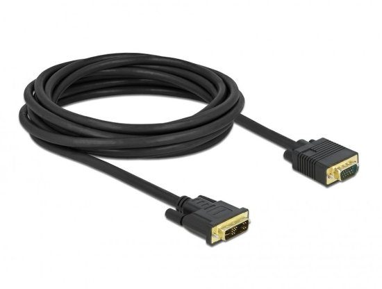 Kabel DELOCK, DVI 12+5 (M) na VGA (M), 5m