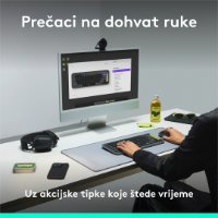 Tipkovnica LOGITECH POP Icon Keys, bežična, US Layout, BT, bijelo-narančasta