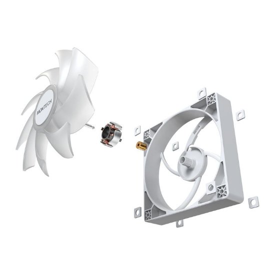 Ventilator MONTECH GF120 ARGB, PWM, 120mm, 1600 okr/min, RGB, bijeli