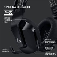 Slušalice LOGITECH Gaming G733 Lightspeed, RGB, bežične, crne