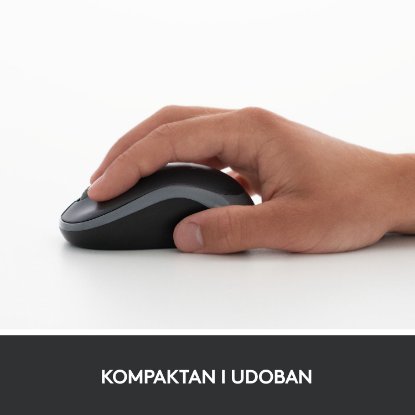 Miš LOGITECH M185, optički, bežični, 1000dpi, crno-plavi