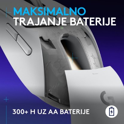 Miš LOGITECH G309 Lightspeed, optički, bežični, 25600dpi, bijeli