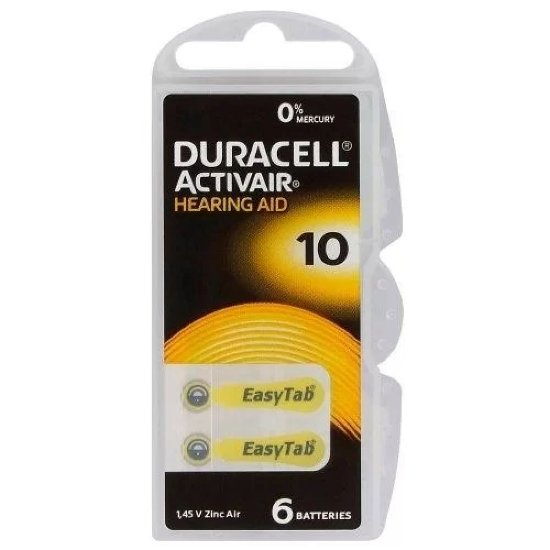 Baterija DURACELL Hearing, DA10/PR7, 6 komada