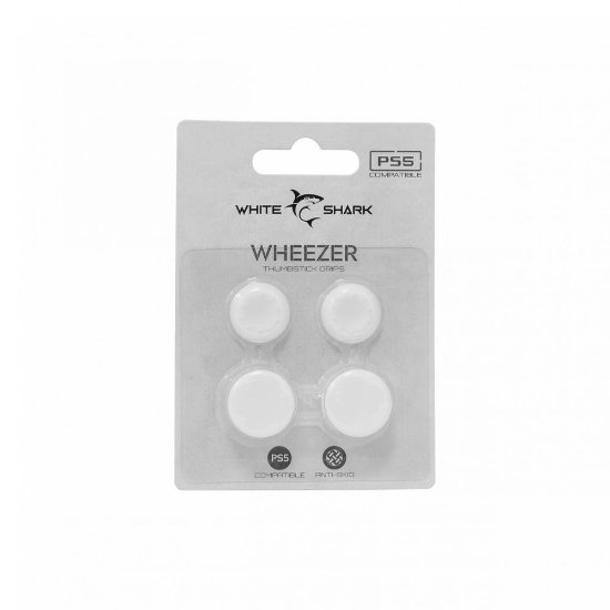 Silikonski nastavci WHITE SHARK Wheezer, za PS5 gamepad, bijeli