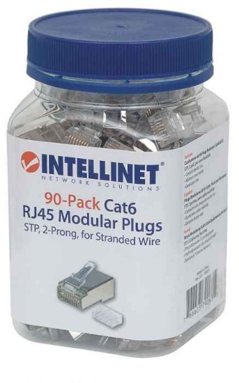 STP konektor INTELLINET Cat6 RJ45 Modular, dvostruki zupčasti terminal - 90 Kom