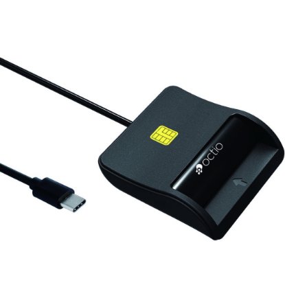Čitač pametnih i memorijskih kartica OCTIO R305C, SD i MicroSD, SIM, USB-C, crni