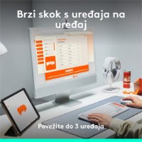 Tipkovnica LOGITECH POP Icon Keys, bežična, US Layout, BT, bijelo-narančasta