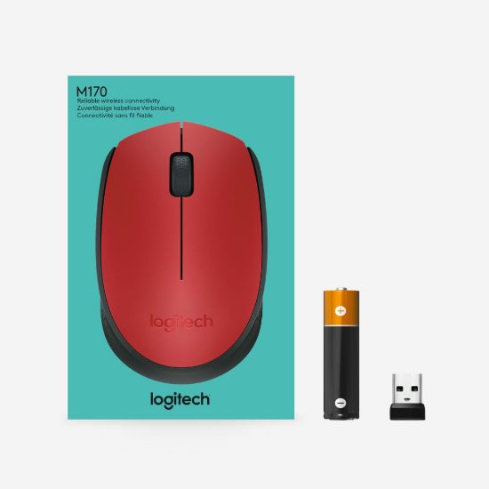 Miš LOGITECH M171, optički, bežični, crveni