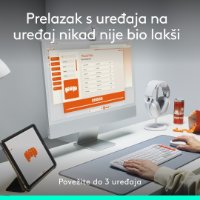 Miš LOGITECH POP, optički, bežični, USB, BT, 1000dpi, sivi