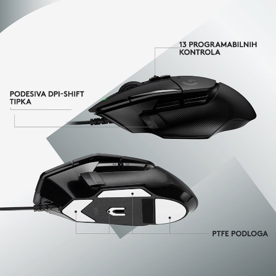 Miš LOGITECH Gaming G502 X, optički, 25600dpi, crni, USB