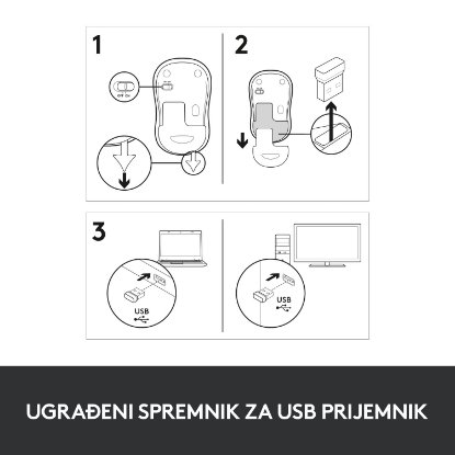 Miš LOGITECH M185, optički, bežični, 1000dpi, crno-crveni