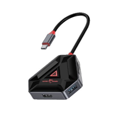 USB HUB WHITE SHARK HEXAGON, USB-C na 3x USB 3.0, 1x HDMI, 1x microSD utor