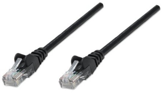 Kabel INTELLINET, patch CAT5e, U/UTP, crni, 2m
