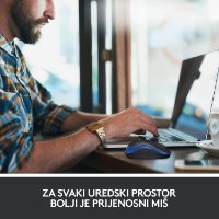 Miš LOGITECH M185, optički, bežični, 1000dpi, crno-plavi