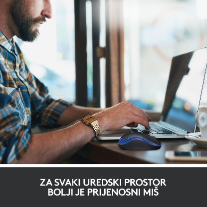 Miš LOGITECH M185, optički, bežični, 1000dpi, crno-plavi