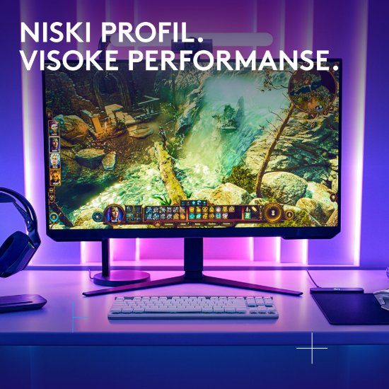 Tipkovnica LOGITECH Gaming G515 Lightspeed TKL, Tactile switch, RGB, mehanička, bežična, US Layout, USB, bijela