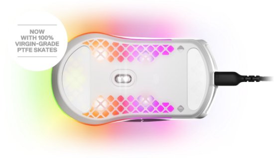 Miš STEELSERIES Aerox 3 2022 Edition, optički, RGB, 8500 CPI, bijeli, USB