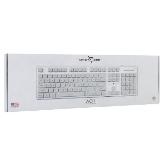 Tipkovnica WHITE SHARK GK-003241 Tachi, membranska, US Layout, USB, bijela