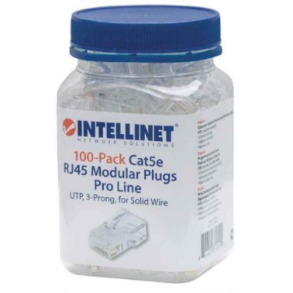 UTP konektor INTELLINET CAT5e, RJ45, modularni Pro Line, trostruki zupčasti terminal - 100 komada