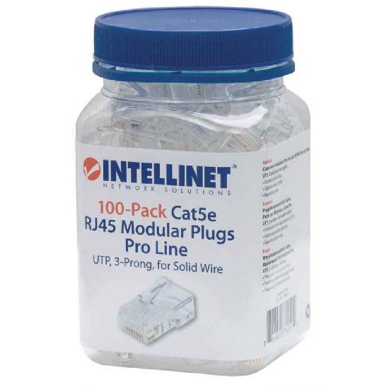 UTP konektor INTELLINET CAT5e, RJ45, modularni Pro Line, trostruki zupčasti terminal - 100 komada