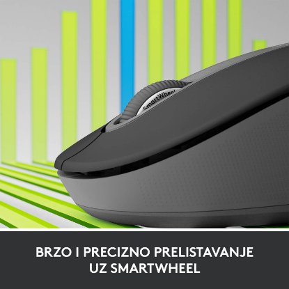 Miš LOGITECH M650 L, za ljevake, bežični, optički, 4000dpi, USB, BT, crni