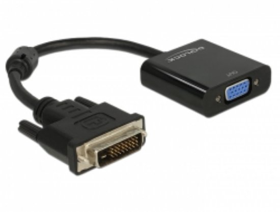 Adapter DELOCK, DVI-D 24+1 (M) na VGA (Ž), crni
