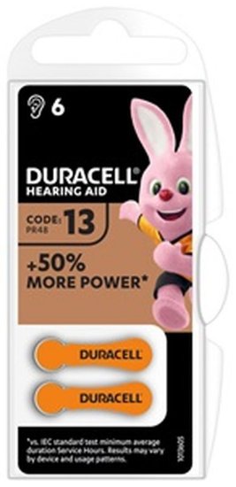Baterija DURACELL Hearing, DA13/PR48, 6 komada