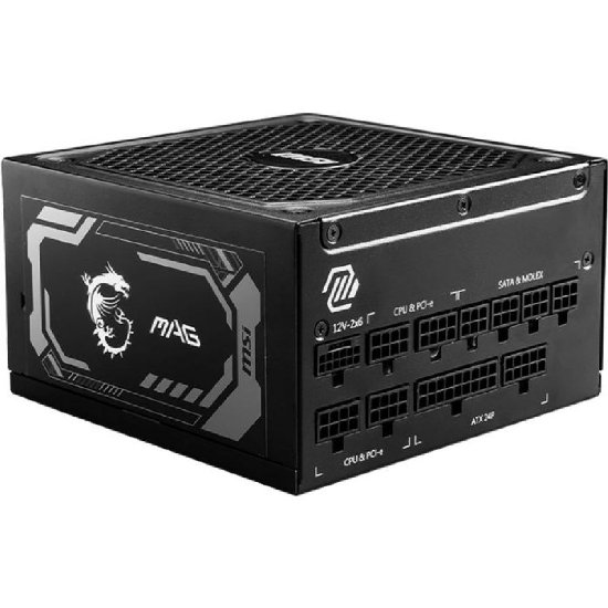 Napajanje 1250W, MSI MAG A1250GL PCIE5, ATX v3.1, 135mm vent, modularno, 80+ Gold
