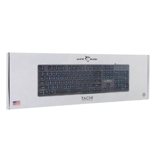 Tipkovnica WHITE SHARK GK-003141 Tachi, membranska, US Layout, USB, crna