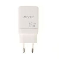 Kućni punjač OCTIO Volta AC45W Dual GaN, USB-A + USB-C, PD 45W, bijeli