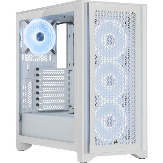 Kućište CORSAIR iCUE 4000D Airflow, RGB, window, MIDI, ATX, bijelo, bez napajanja