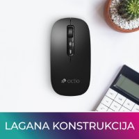 Miš OCTIO Smart M250WBT, optički, bežični, BT,1600dpi, crni