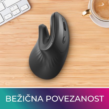 Miš OCTIO Ergo V210WBT, optički, bežični, 7200dpi, crni