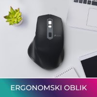 Miš OCTIO Ergo M340WBT, optički, bežični, BT,2400dpi, crni
