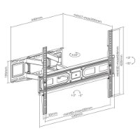 Nosač zidni za TV MANHATTAN 462440, 37" - 80", 40kg, zakretni