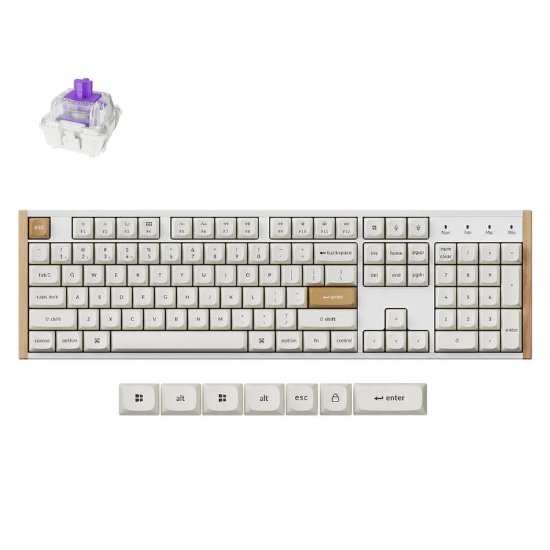 Tipkovnica KEYCHRON K10 HE Special Edition, RGB, Gateron 2.0 magnetic switch, US Layout, bežična, bijela