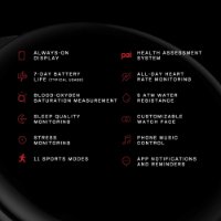 Pametni sat AMAZFIT Zepp E Square, pametne obavijesti, Onyx black