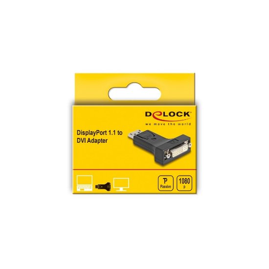 Adapter DELOCK, DisplayPort (M) na DVI-I 24+5 (Ž), crni
