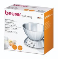 Kuhinjska vaga BEURER KS 54, digitalna, posuda, 5 kg, srebrna