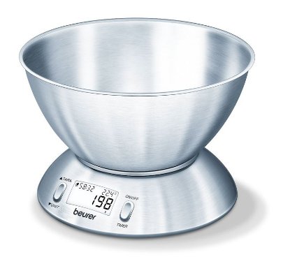 Kuhinjska vaga BEURER KS 54, digitalna, posuda, 5 kg, srebrna