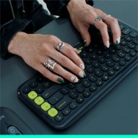 Tipkovnica LOGITECH POP Icon Keys, bežična, US Layout, BT, ljubičasto-bijela