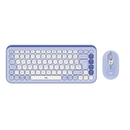 Tipkovnica + miš LOGITECH POP Icon Combo, bežična, US Layout, BT, ljubičasta