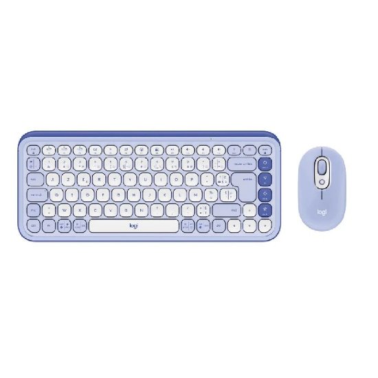Tipkovnica + miš LOGITECH POP Icon Combo, bežična, US Layout, BT, ljubičasta