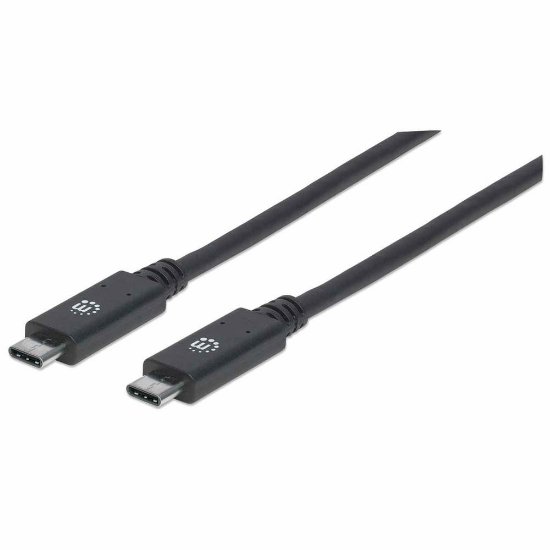 Kabel MANHATTAN, USB 3.2 Gen2, USB-C (M) na USB-C (M), 100W, 1.2 DP Alt Mode, 1.0m
